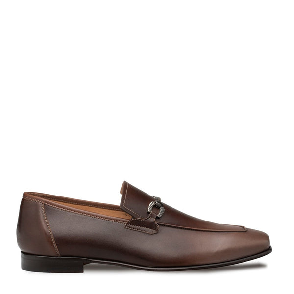 Mezlan Brunello 21100 Men's Shoes Taupe & Brown Calf-Skin Leather Horsebit Loafers (MZ3705)-AmbrogioShoes