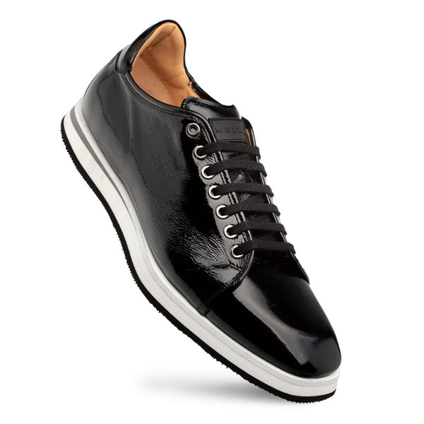 Mezlan Cartuja 21153 Men's Shoes Black Hi-Shine Calf-Skin Leather Casual Sneakers (MZ3709)-AmbrogioShoes