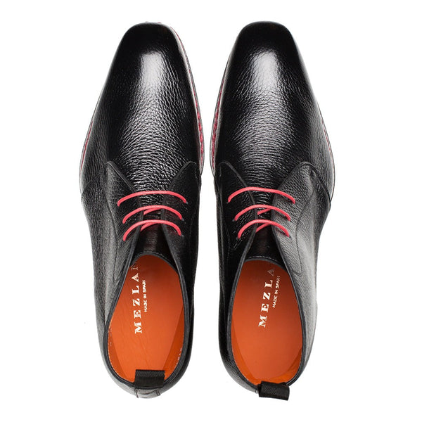 Mezlan Conqueror 20804 Men's Shoes Black Deer-Skin Demi Boots (MZ3668)-AmbrogioShoes