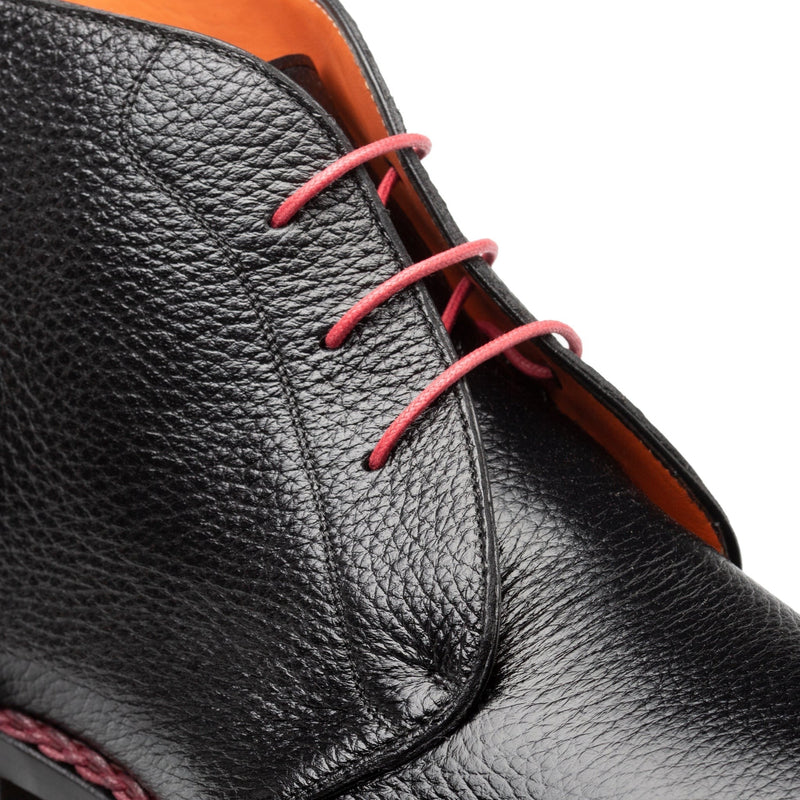 Mezlan Conqueror 20804 Men's Shoes Black Deer-Skin Demi Boots (MZ3668)-AmbrogioShoes