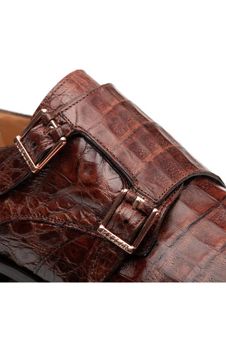Mezlan Doyers Crocodile Double Monk-Strap-AmbrogioShoes