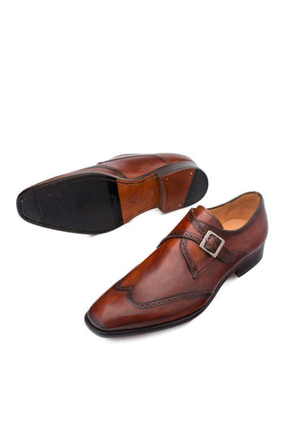 Mezlan Forest Leather Single Monk-Strap 9268 (MZ3004)-AmbrogioShoes