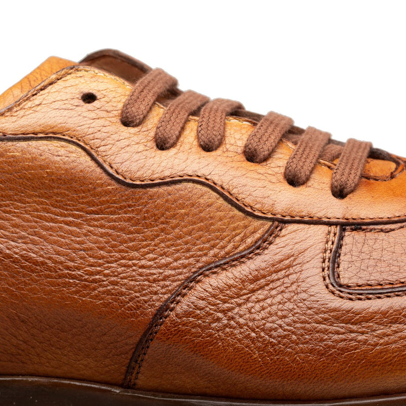 Mezlan Gerardo 21187 Men's Shoes Cognac Deer-skin Leather Casual Sneakers (MZ3731)-AmbrogioShoes