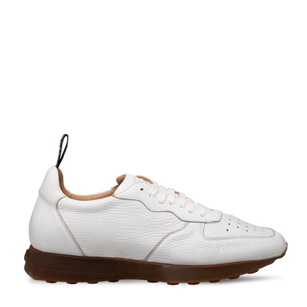Mezlan Gerardo 21187 Men's Shoes White Deer-skin Leather Casual Sneakers (MZ3732)-AmbrogioShoes