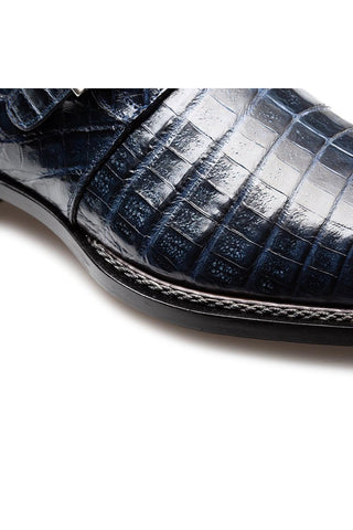 Mezlan Gigolo 50056-F Crocodile Single Monk Strap