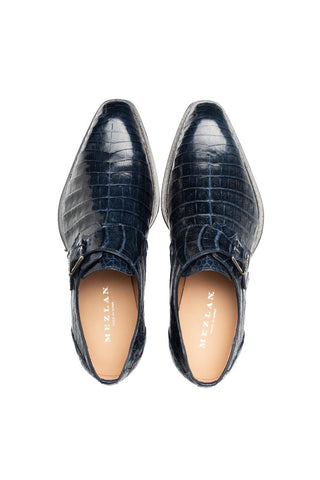 Mezlan Gigolo 50056-F Crocodile Single Monk Strap