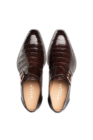 Mezlan Gigolo 50056-F Crocodile Single Monk Strap