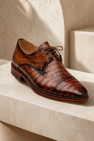 Mezlan Giovane 50032-F Crocodile Skin Derby (MZ3717)-AmbrogioShoes