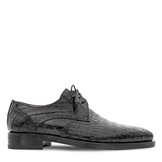 Mezlan Golfo 4967-F Men's Shoes Black Exotic Crocodile Plan Toe Derby Oxfords (MZ3747)-AmbrogioShoes