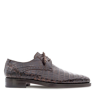 Mezlan Golfo 4967-F Men's Shoes Brown Exotic Crocodile Plan Toe Derby Oxfords (MZ3746)-AmbrogioShoes