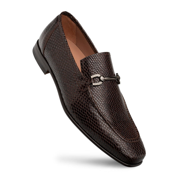 Mezlan Incontri 21163 Men's Shoes Black Snake Embossed Calf-Skin Leather Horsebit Loafers (MZ3708)-AmbrogioShoes