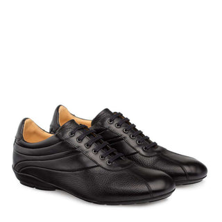 Mezlan Luka Men's Designer Shoes Black Calf-skin Leather and Deer Skin Sneakers 9079 (MZ3009)-AmbrogioShoes