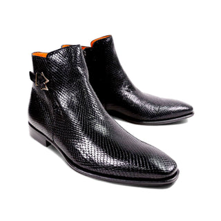 Mezlan Maharaja 20598 Men's Shoes Exotic Snake-Skin Buckle Boots (MZ3621)-AmbrogioShoes