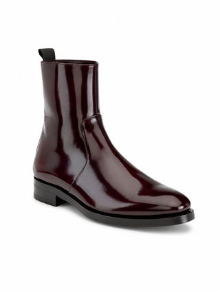 Mezlan Marques Burgundy Polished Leather High-Top Boots (MZ3655)-AmbrogioShoes