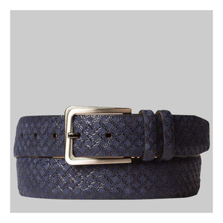 Mezlan Mens Belts Blue Textured Suede AO10359 (MZB1028)-AmbrogioShoes
