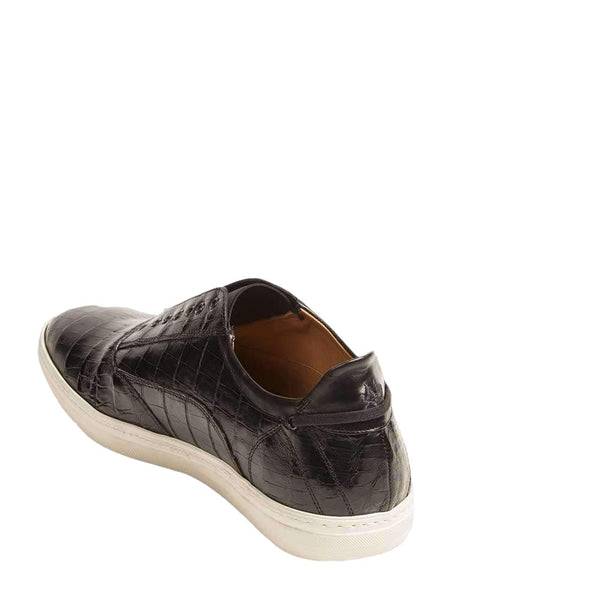 Mezlan Mens Luxury Designer Shoes Emmanuel Black Crocodile Sneakers (MZS2109)-AmbrogioShoes