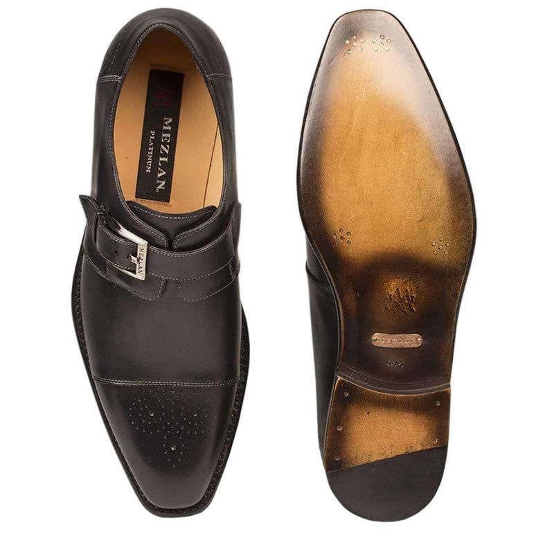 Mezlan Mens Luxury Shoes Jean Graphite Italian Calfskin Loafers (MZ2144)-AmbrogioShoes