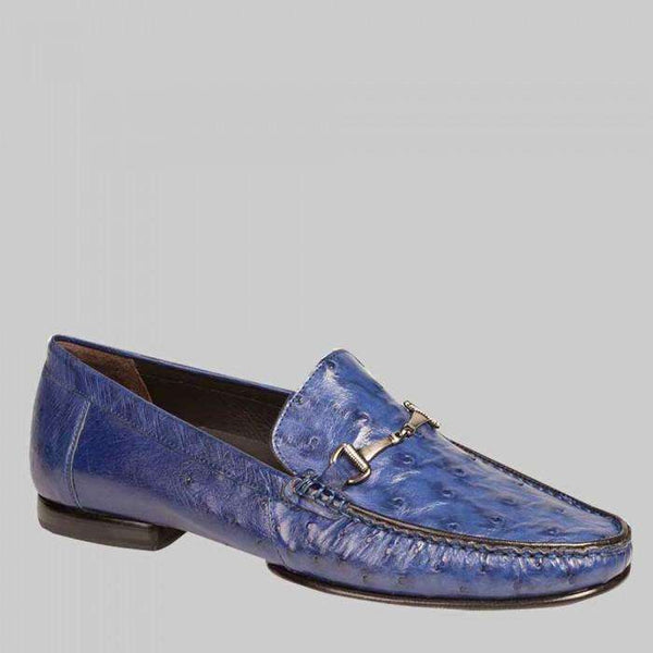 Mezlan Mens Luxury Shoes Jeans Handsome Exotic Ostrich Moccasins 14191-S(MZS1030)-AmbrogioShoes