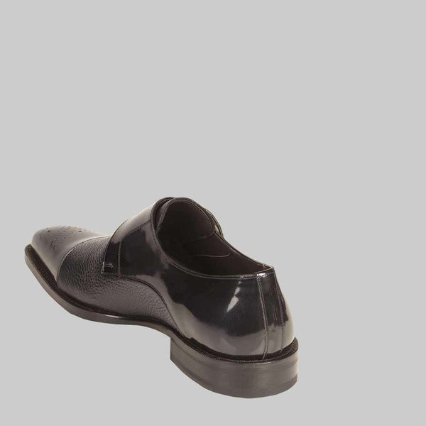 Mezlan Men's Luxury Shoes Phoenix Blue Calfskin & Deerskin Monk Strap Loafers (MZ2033)-AmbrogioShoes