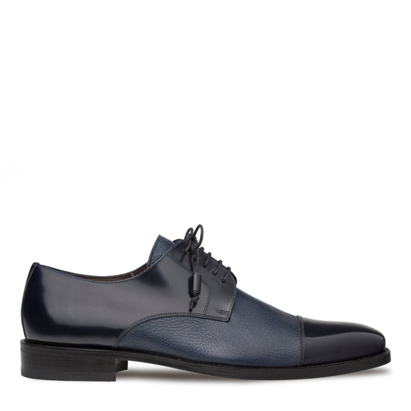 Mezlan Men's Luxury Designer Shoes Soka Blue Calfskin & Deerskin Oxfords (MZ2020)-AmbrogioShoes