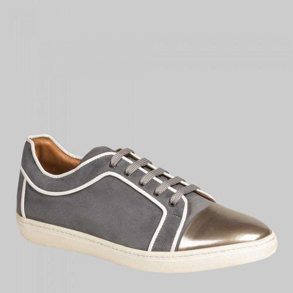 Mezlan Men's Valeri Silver & Grey Suede Luxury Sneakers (MZS1008)-AmbrogioShoes
