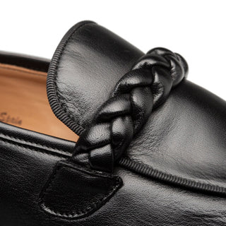 Mezlan Parole 21047 Men's Shoes Black Soft Calf-Skin Leather Penny Loafers (MZ3744)-AmbrogioShoes