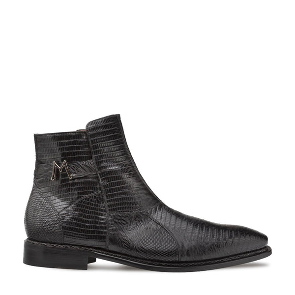 Mezlan Peninsula 4963-L Men's Shoes Black Exotic Lizard-Skin Ankle Boots (MZ3689)-AmbrogioShoes