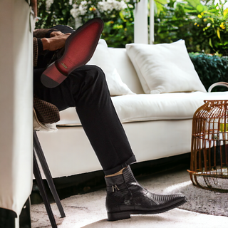 Mezlan Peninsula 4963-L Men's Shoes Exotic Lizard-Skin Ankle Boots (MZ3689)-AmbrogioShoes