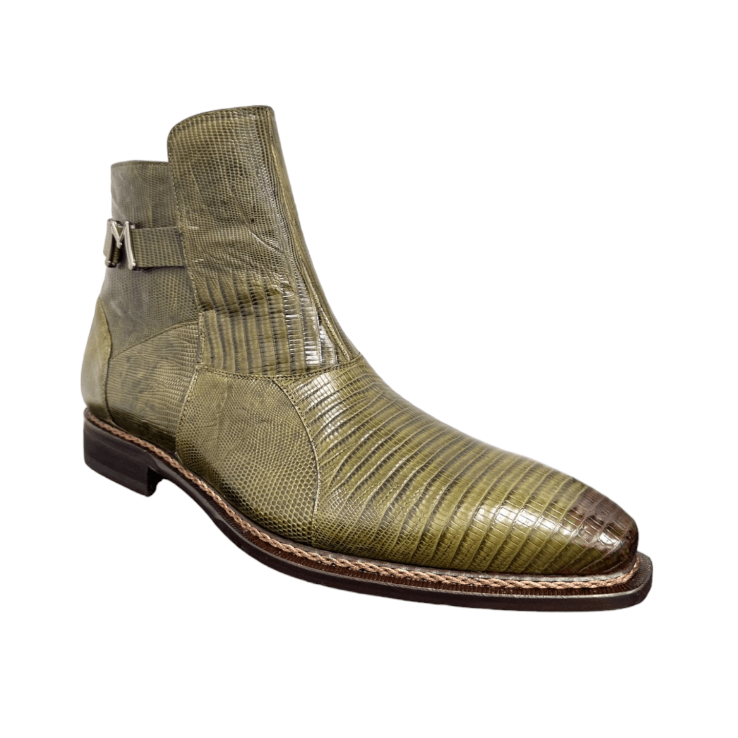 Mezlan Peninsula 4963 L Men s Shoes Olive Exotic Lizard Skin Ankle Boots MZS3687 GREEN 9 US