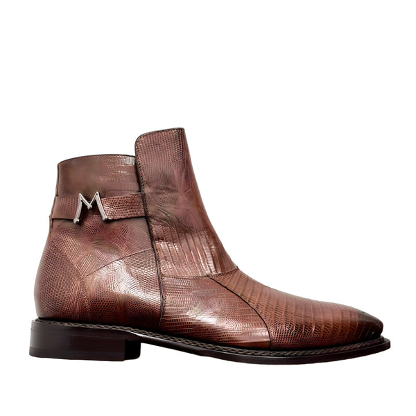 Mezlan Peninsula 4963-L Men's Shoes Tan Exotic Lizard-Skin Ankle Boots (MZS3688)-AmbrogioShoes