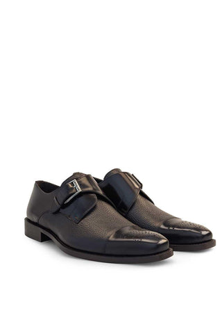 Mezlan Phoenix Leather & Deer Single Monk-Strap-AmbrogioShoes