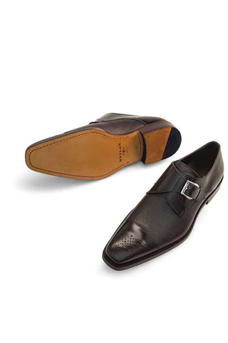 Mezlan Phoenix Leather & Deer Single Monk-Strap-AmbrogioShoes