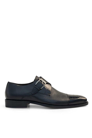 Mezlan Phoenix Leather & Deer Single Monk-Strap-AmbrogioShoes