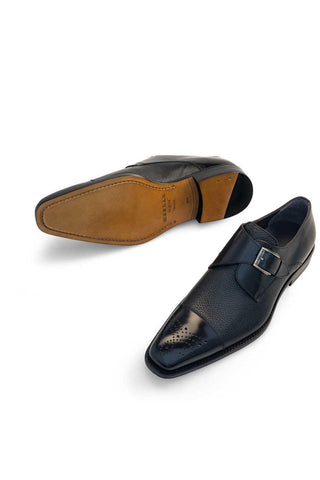 Mezlan Phoenix Leather & Deer Single Monk-Strap-AmbrogioShoes