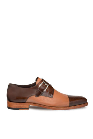 Mezlan Phoenix Leather & Deer Single Monk-Strap-AmbrogioShoes