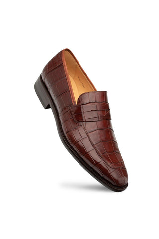 Mezlan Piccolo 4954-J Alligator Skin Split-Toe Penny Loafers (MZ3661)-AmbrogioShoes