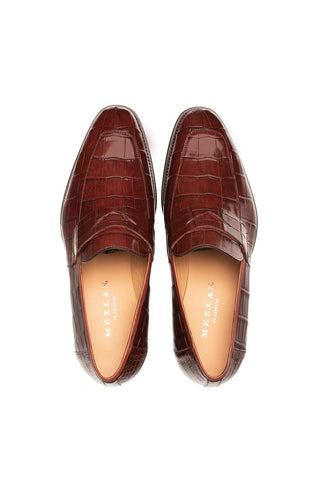 Mezlan Piccolo 4954-J Alligator Skin Split-Toe Penny Loafers (MZ3661)-AmbrogioShoes