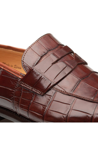 Mezlan Piccolo 4954-J Alligator Skin Split-Toe Penny Loafers (MZ3661)-AmbrogioShoes