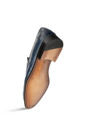 Mezlan Piccolo 4954-J Alligator Skin Split-Toe Penny Loafers (MZ3661)-AmbrogioShoes