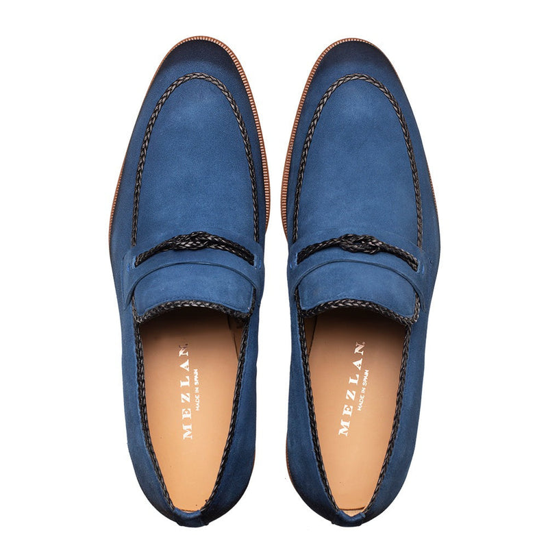Mezlan Puerto Men's Cobalt Blue Suede Leather Loafers (MZ3