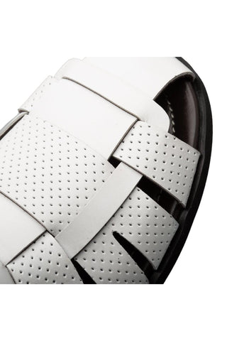 Mezlan R20666 White Leather Fisherman Sandals (MZ3625)-AmbrogioShoes