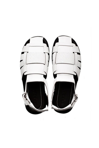 Mezlan R20666 White Leather Fisherman Sandals (MZ3625)-AmbrogioShoes