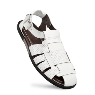 Mezlan R20666 White Leather Fisherman Sandals (MZ3625)