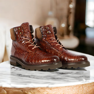 Mezlan RX4855F Exotic Crocodile / Suede Rugged Boots (MZ3552)-AmbrogioShoes