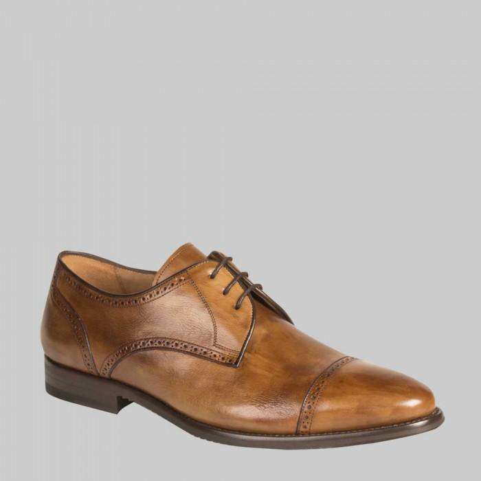 Mezlan Rivoli Mens Luxury Shoes Tan Italian Calfskin Oxfords (MZS1018)-AmbrogioShoes