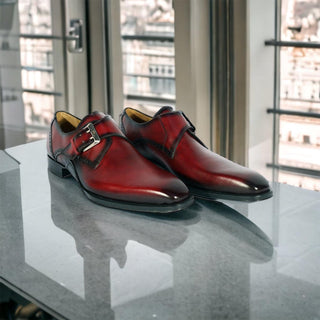 Mezlan S20131 Men's Shoes Patina Leather Monkstrap Loafers (MZ3557)-AmbrogioShoes