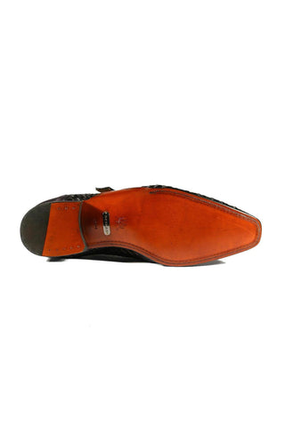 Mezlan S20271 Woven / Calf-Skin Leather Opanka Monk-Straps Loafers (MZ3484)-AmbrogioShoes