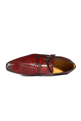 Mezlan S20271 Woven / Leather Opanka Monk-Straps Loafers (MZ3484)-AmbrogioShoes