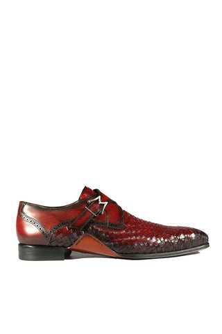 Mezlan S20271 Woven / Leather Opanka Monk-Straps Loafers (MZ3484)-AmbrogioShoes