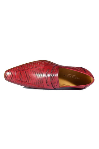 Mezlan S20296 Perforated Leather Classic Penny Loafers (MZ3482)-AmbrogioShoes